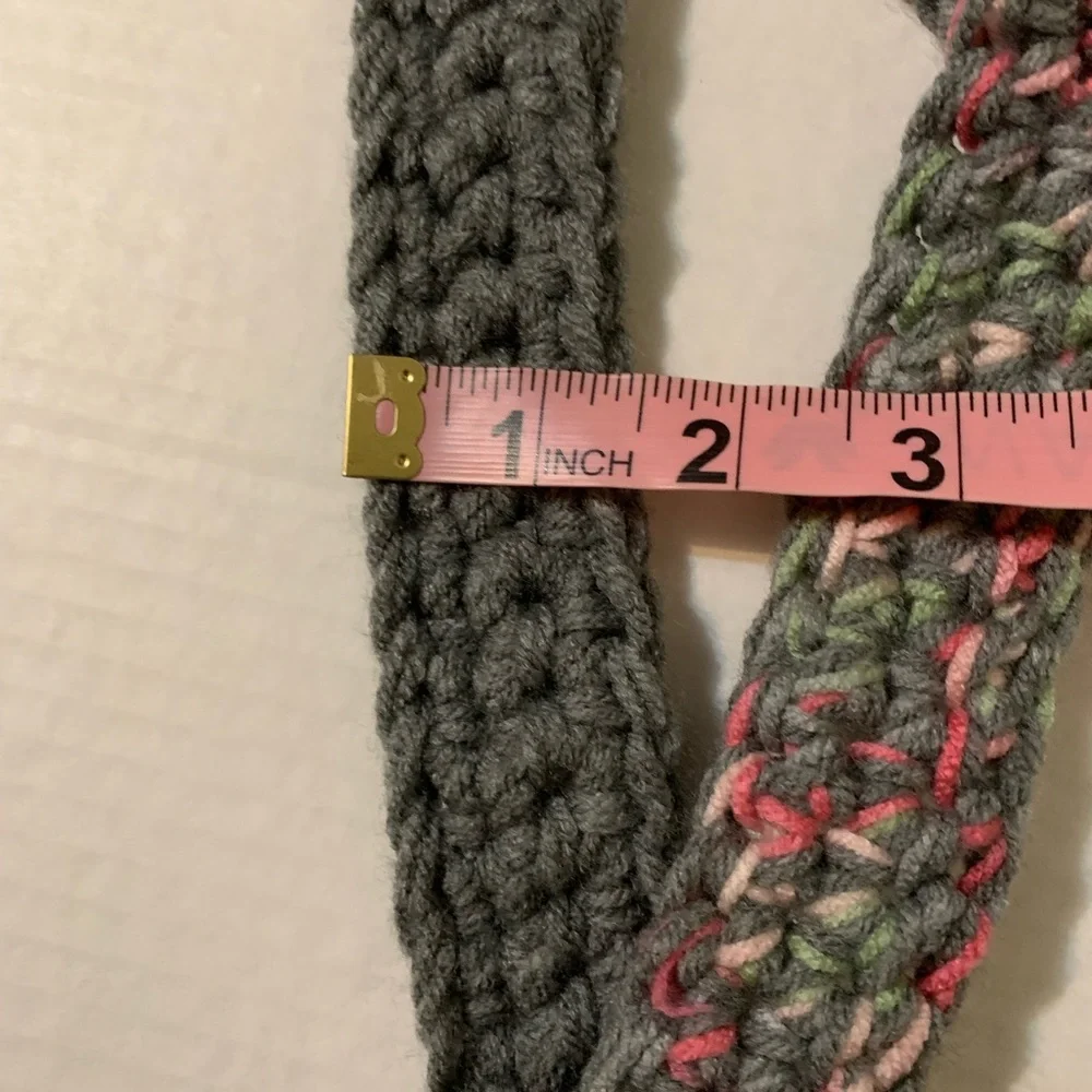 Shoulder Bag solid gray on one side mix Gray and pink on the other side - Picture 15 of 16